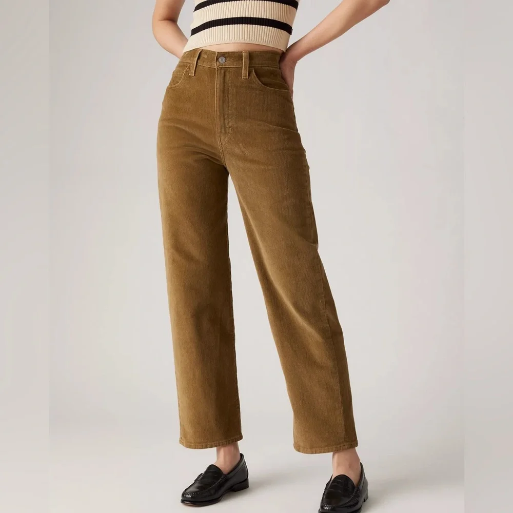 LEVI’S RIBCAGE STRAIGHT ANKLE CORDUROY WOMEN'S PANTS SIZE 29x30 - Picture 2 of 7